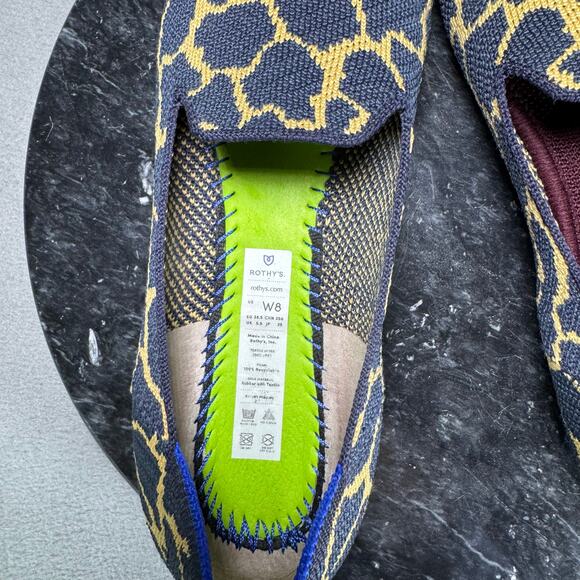 ROTHY'S Indigo Giraffe Slip On Loafers Navy Women’s Size 8 US - Picture 8 of 8